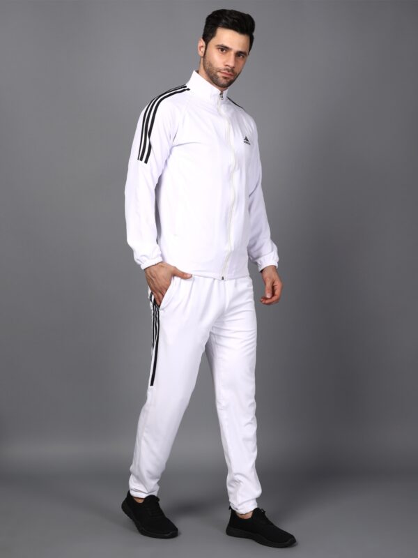 ADIDAS Half Striped Men White TrackSuit (Jacket &Track-Pants) - Image 8