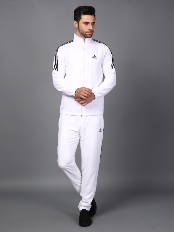 ADIDAS Half Striped Men White TrackSuit (Jacket &Track-Pants) - Image 7