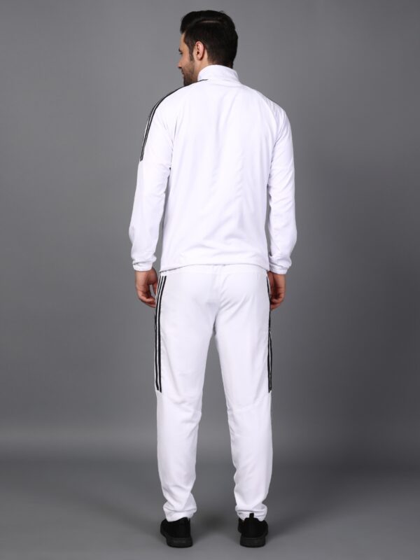 ADIDAS Half Striped Men White TrackSuit (Jacket &Track-Pants) - Image 2