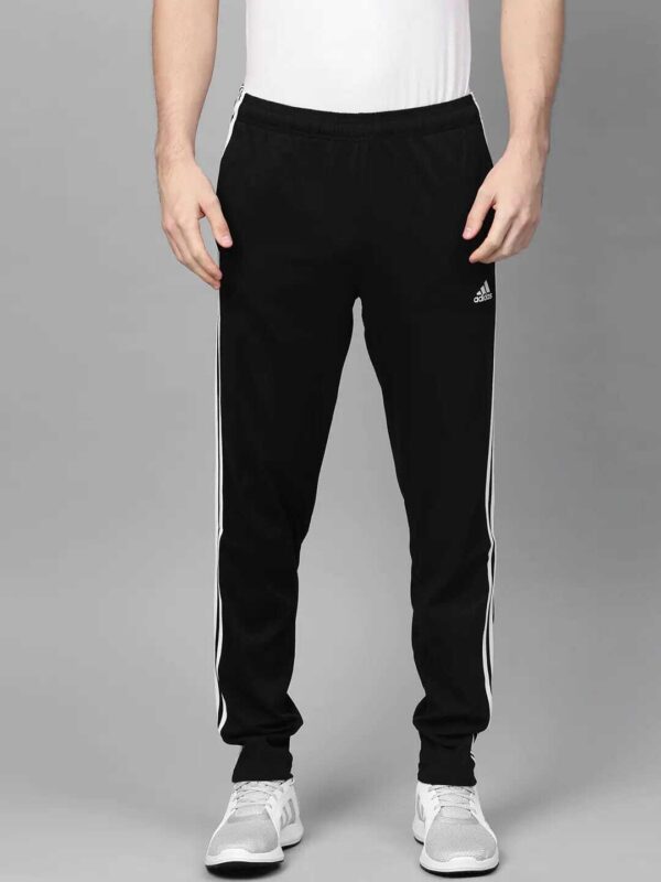 Adidas Solid Casual Men Track Pants color Black & White - Image 9