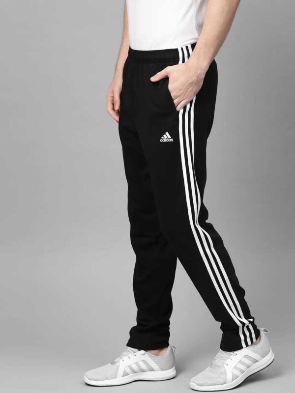 Adidas Solid Casual Men Track Pants color Black & White - Image 8