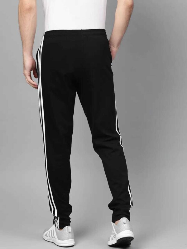 Adidas Full Striped Solid Men Black Track Pants - Image 6