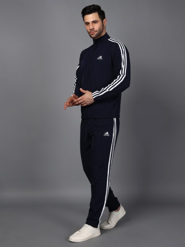 Adidas Half Striped Men Black Tracksuit (Jacket &track-pants) - Image 2