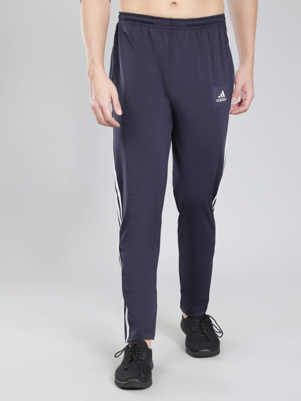 Adidas Solid Casual Men Track Pants color Black & Navy Blue - Image 2