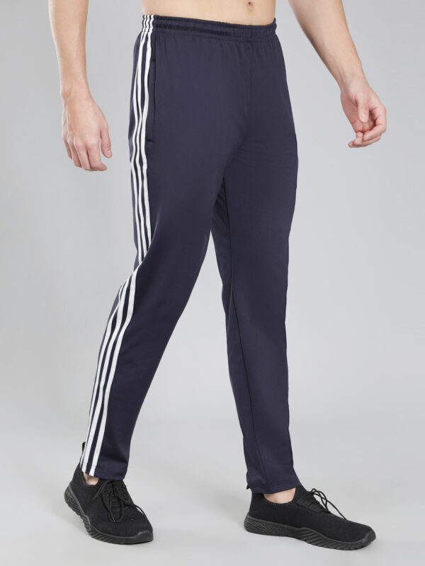 Adidas Solid & Casual Men Track Pants Blue Combo - Image 4