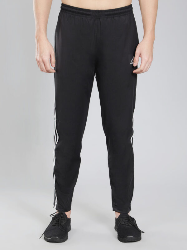 Adidas Solid Casual Men Black half three white stripes Track Pants - Image 2