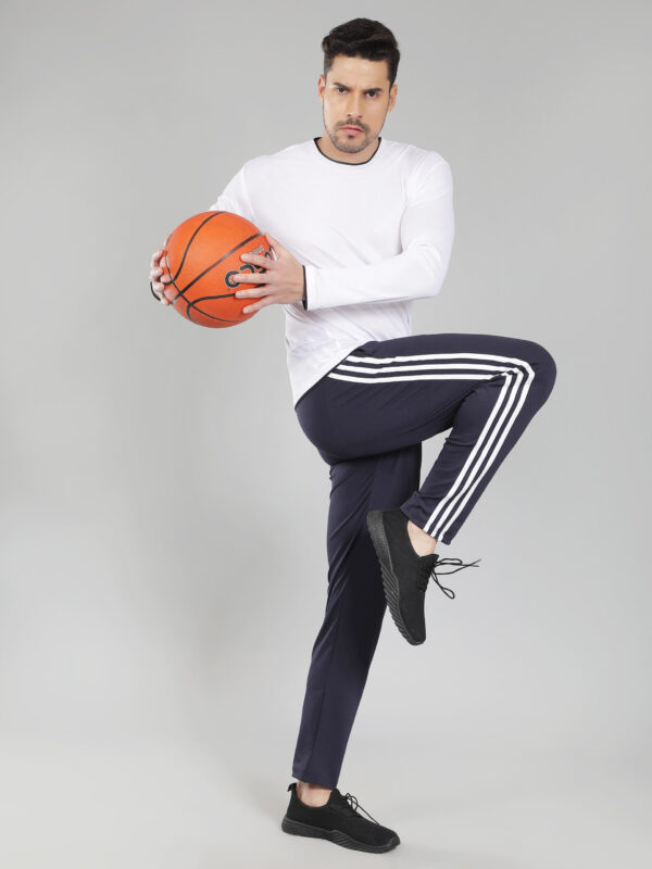 Adidas Solid & Casual Men Track Pants Blue Combo - Image 6