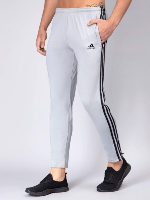 Adidas Solid & Casual Men Track Pants-White Combo - Image 2