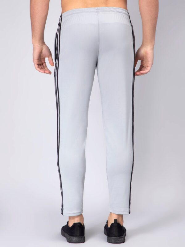 Adidas Solid Casual Men White & Black Strips Track Pants - Image 4