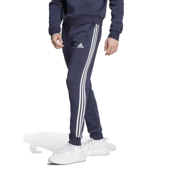 Adidas Mens Essentials Fleece Tapered Cuff 3-Stripes Pant