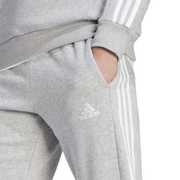 Adidas Mens Essentials Fleece Tapered Cuff 3-Stripes Pant - Image 3